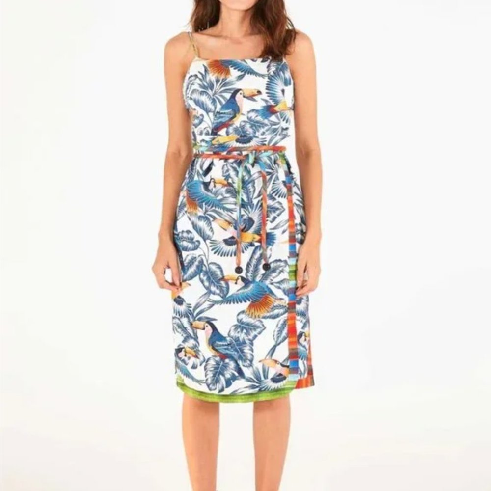 Farm Rio: Flying Toucans Open Back Dress, NWT
